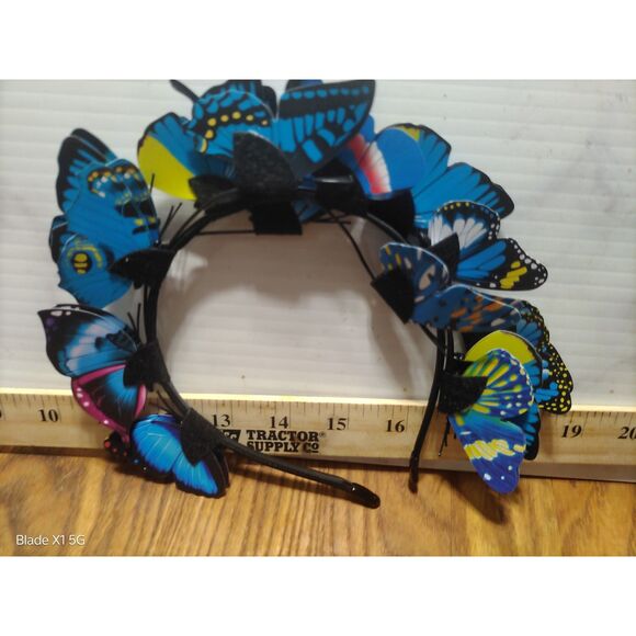 Blue Butterfly Decorative Head Band Non Slip Hair Hoop Stylish Hair Accessories - Picture 7 of 8